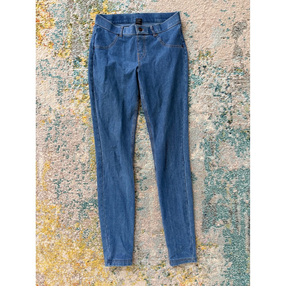 Hue Women Medium Wash Denim Leggings Pull On Jeggings Blue Size S